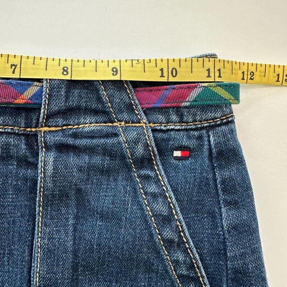 Tommy Hilfiger Button Fly Denim Skirt with Plaid Belt Girls Size 6 - Picture 5 of 6